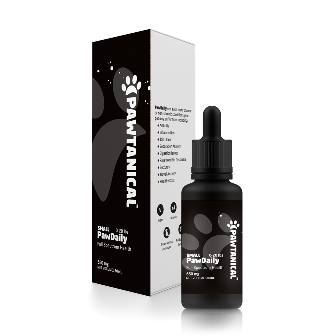 Pawtanical Pawdaily Small (650mg) Full Spectrum CBD Oil