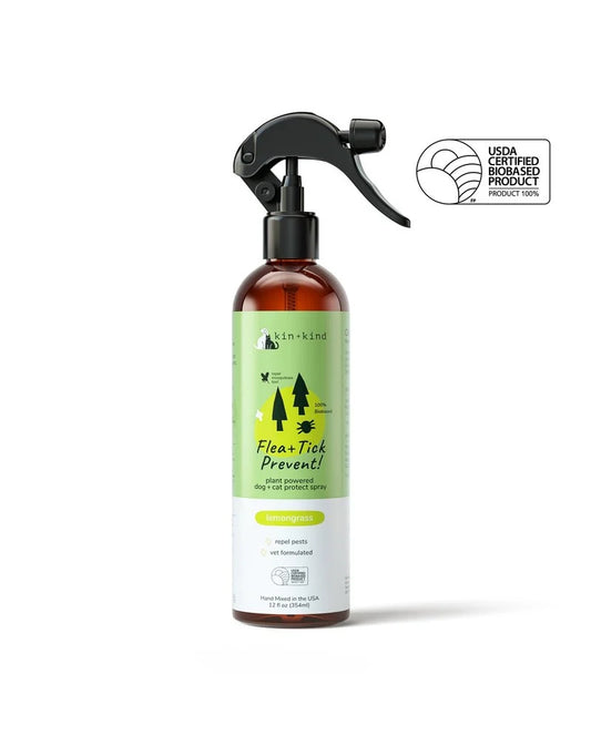 Kin + Kind Outdoor Shield Flea and Tick Repellant Spray 12oz - Lemongrass