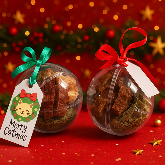 Kitty Christmas treat baubles